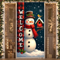 thumbnail image 4 of Decorative Design Winter Wishes Snowman Banner for Holiday Season Indoor Decoration Party Background, 4 of 9