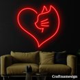 thumbnail image 2 of Craftnamesign Cat Heart Line Art Neon Sign for Bedroom Pet Spa Clinic Wall Art, 2 of 3