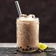 thumbnail image 2 of Reusable Wide Mouth Smoothie Boba Tea Cups Bubble With Lids And Straws Mason Jars Glass (2-pack  16 Oz Jars), 2 of 7