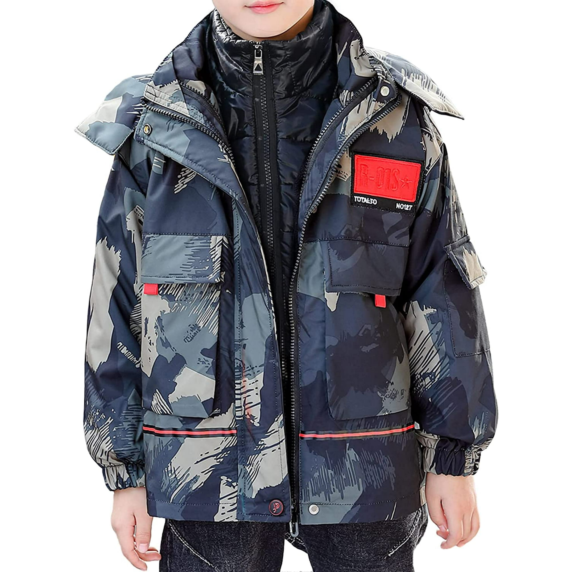 Boys Wind-Waterproof in Thicken Camouflage Jacket Kids