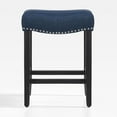 thumbnail image 7 of SEEKOL 24" Upholstered Bar Counter Stool - Nail Head Trim, Soft Padding, and Black Wooden Legs for Ultimate Comfort Leather, 7 of 7