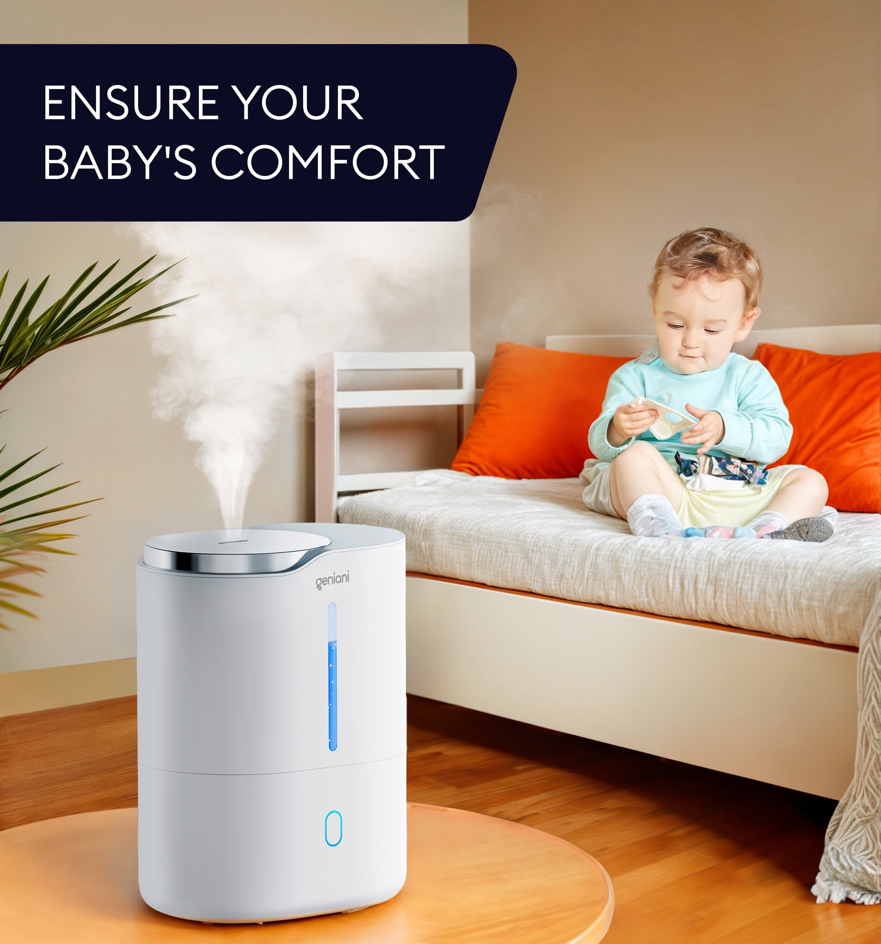 𝐋𝐚𝐫𝐠𝐞 𝐂𝐚𝐩𝐚𝐜𝐢𝐭𝐲 Top Fill Cool Mist Large Humidifier & Essential Oil Diffuser for Home - Smart Aroma Ultrasonic Air Humidifier for Bedroom, Baby, Kids, Plants - Auto Shut Off, 376 sqf