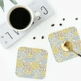 thumbnail image 4 of Pofeuu Boho Print Coasters for Drinks, 4Pack PU Leather Coasters, Bar Drink Coasters for Tabletop Protection, Furniture from Damage-Square, 4 of 6