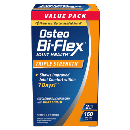 Osteo Bi-Flex Triple Strength Joint Health Dietary Supplements, Glucosamine Chondroitin MSM, and Vitamin C Tablets, 160 Count