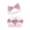 thumbnail image 7 of Hudson Baby Infant Girl Headband and Socks Giftset, Pink Gray, One Size, 7 of 7