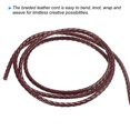 thumbnail image 4 of Uxcell Round Braided Leather Cord, 3mm Genuine Braided Leather Cords, Wine Red(2.2 Yards), 4 of 6