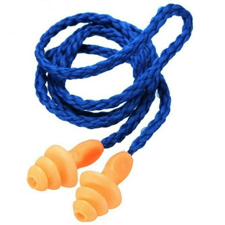 

5Pcs Authentic Soft Silicone Corded Ear Plugs Noise Reduction Earplugs Protective Earmuffs