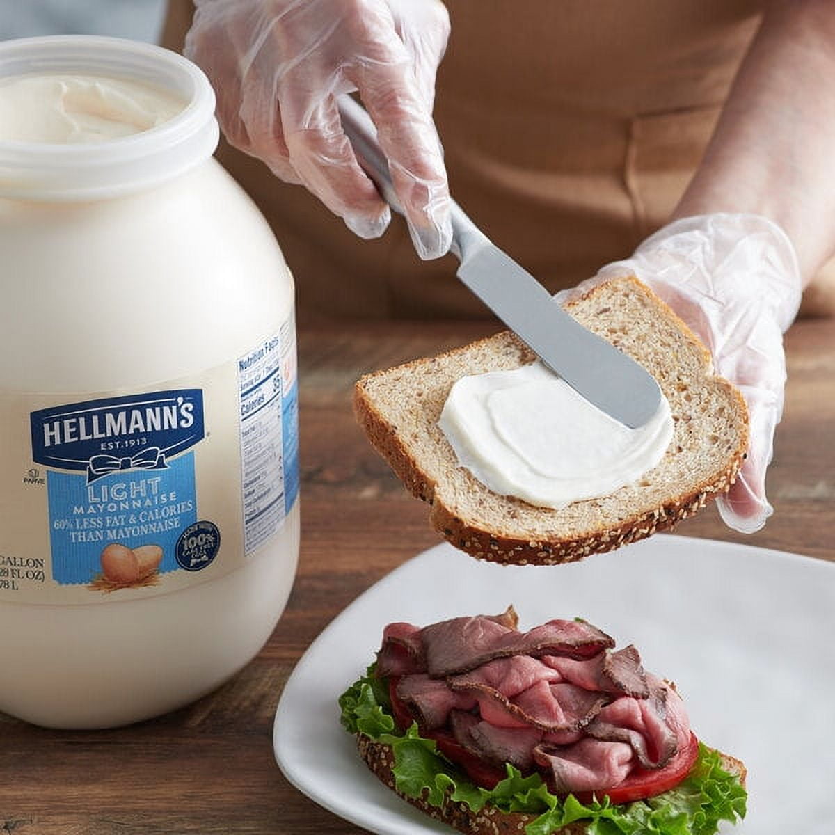4 PACKS : Hellmanns Light Mayonnaise, 1 Gallon
