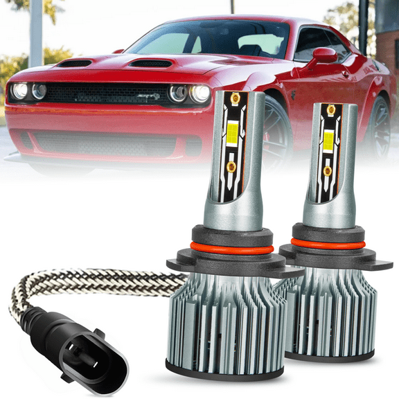 High Beam and Low Beam Headlight Bulb - Compatible with 2015 - 2020 Dodge Challenger 2016 2017 2018 2019