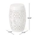 thumbnail image 4 of Noble House Ruby 12" Modern Iron Outdoor Side Table in White Finish, 4 of 12
