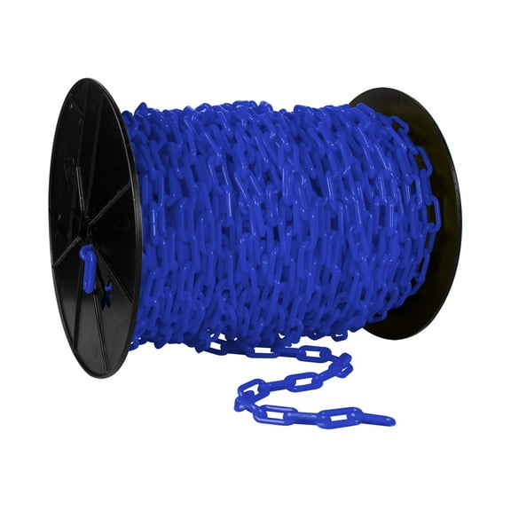 1.5 Inch x 200 Feet Blue Plastic Safety Chain Reel