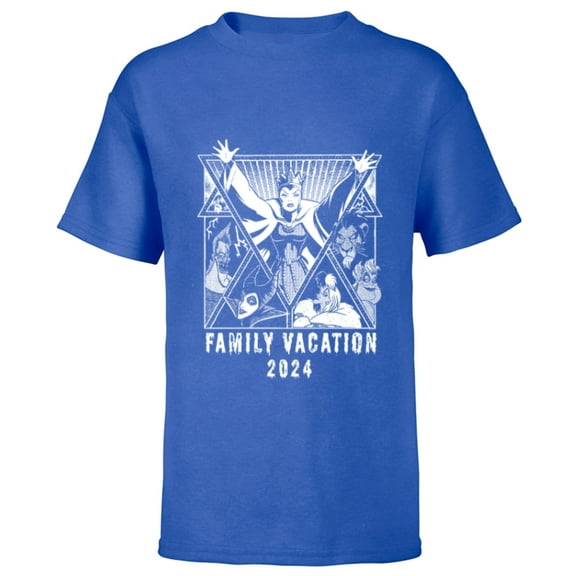 Disney Villains Graphic Print Family Vacation Trip 2024 - Short Sleeve T-Shirt for Kids - Customized-Royal