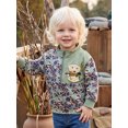 thumbnail image 5 of RUINIXCW Little Boy Pullover Sweatshirt Quarter Zipper Stand Collar Camouflage Tops, 5 of 9