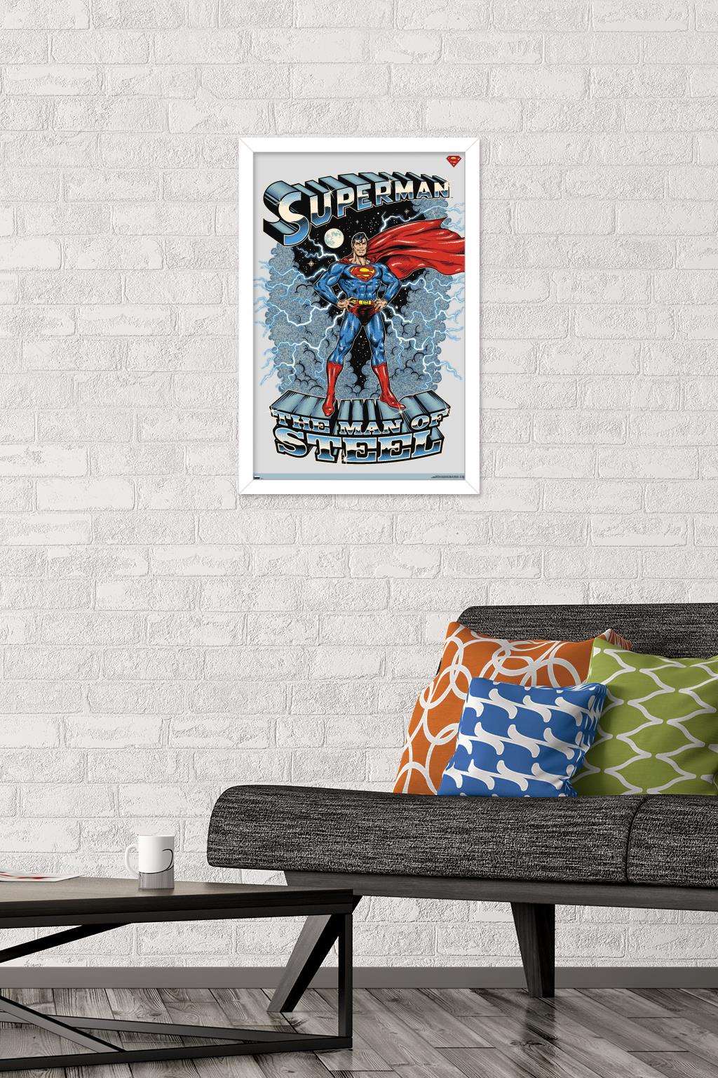 DC Comics Superman - The Man of Steel Wall Poster, 14.725" x 22.375", Framed