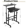 Mobile Standing Desk Stand Up Desk Height Adjustable Home Office Desk with Standing & Seating 2