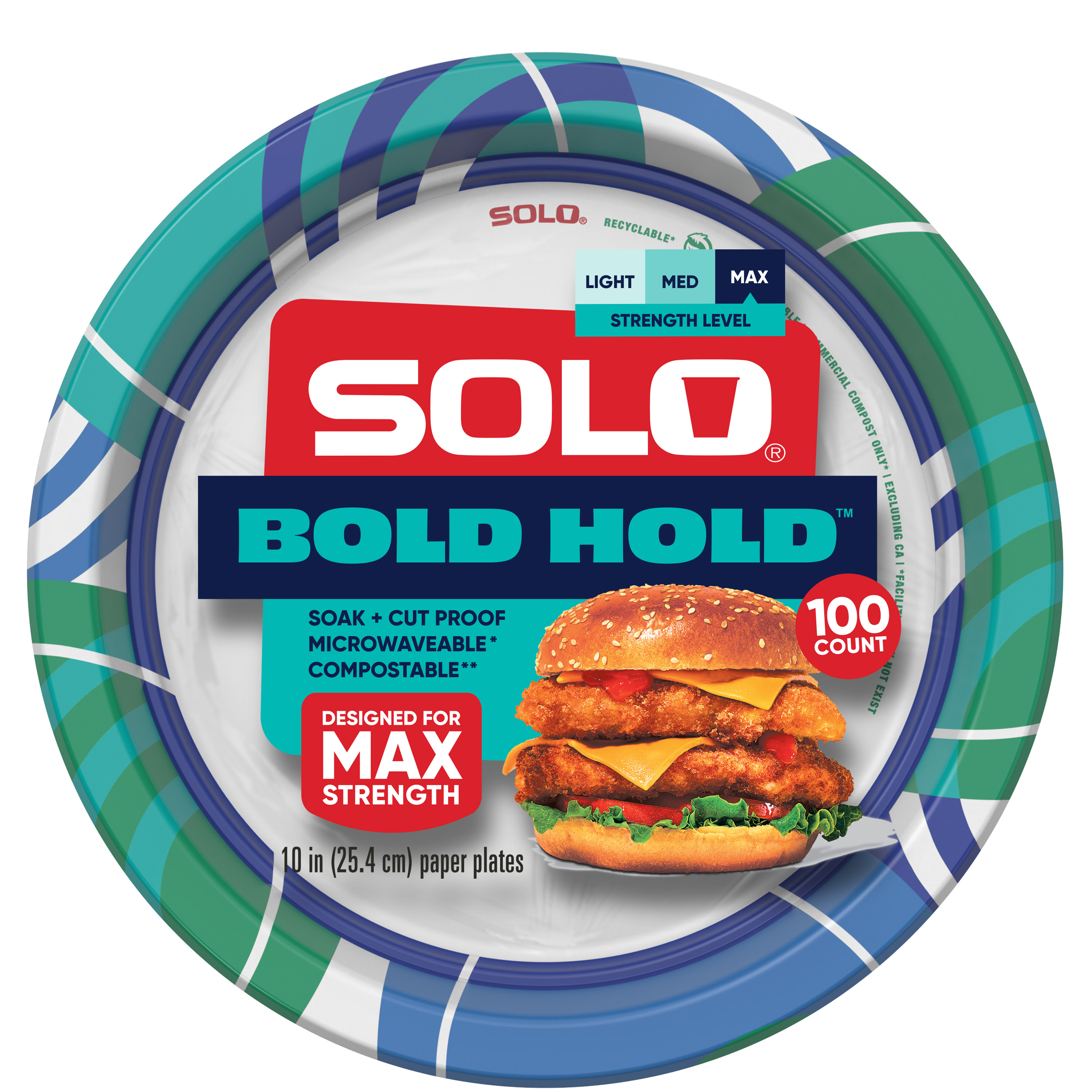 Solo Bold Hold 10" Heavy-Weight Paper Plates, 100 Count photo 2
