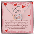 thumbnail image 2 of To My Love Interlocking Heart Necklace Gift, Valentines day, Birthday, Anniversary Gift for Wife, Girlfriend, Partner, From Husband, Boyfriend, 2 of 8