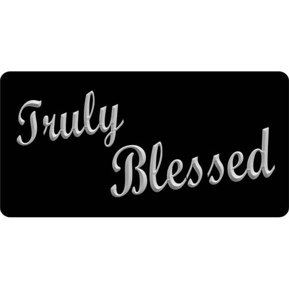 Truly Blessed Silver Photo License Plate