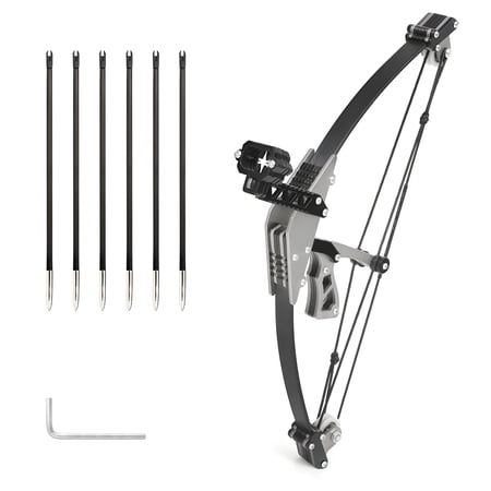 BESTSKY Bow and Arrow Set Stainless Steel Mini Crossbowk Portable Mini Compound Bow Archery Compound Bows for Shooting/Practice Archery Entertainment Fun