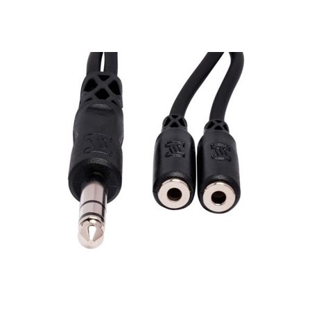 UPC: 0728736015371 | Hosa YMP-234 Y Cable – 1/4 in TRS Male to Dual 3.5mm TRS Female