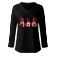 thumbnail image 4 of Lilgiuy Fashion Women Causal V-Neck Hot Drilling Blouse Long Sleeve T-Shirt Autumn Tops for Holiday Vacation Party, 4 of 4