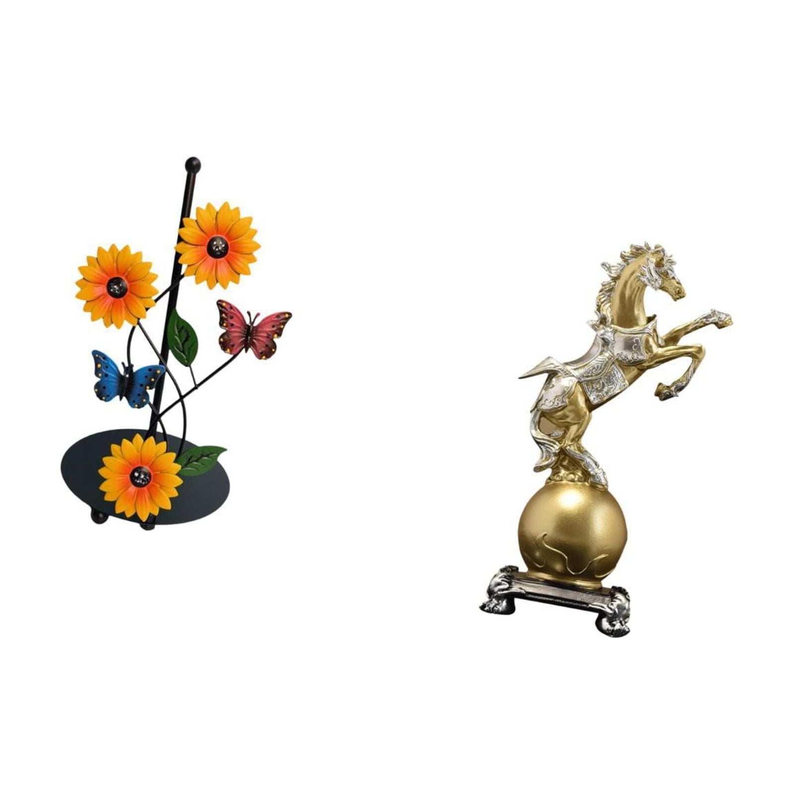 Fiocias Toilet Paper Holder Paper Towel Holder Countertop Desktop Figurine Horse Statue Shelf Iron Resin Creative Styling Suitable for Kitchen Dining Table Li
