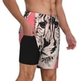thumbnail image 2 of KLL Pink Cheetah Art for Mens Swim Trunks Quick Dry Swim Shorts with Built-in Compression Liner Funny Swimwear Bathing Suits-Medium, 2 of 6