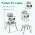 thumbnail image 3 of Costway  8-in-1 Baby High Chair Convertible Dining Booster Seat w/ Removable Tray Gray, 3 of 9