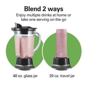 Hamilton Beach 3-in-1 Electronic Kitchen System, Smoothie Blender with 48 oz. Glass Jar, Food Processor Attachment and 20 oz. Travel Jar