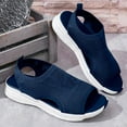 thumbnail image 2 of kamemir Wedges for Women Open Toe Buckle Ankle Strap Espadrilles Flatform Wedge Casual Sandal(Blue,7.5), 2 of 6