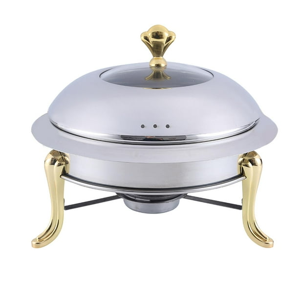 Juego de calentador de acero inoxidable para bufé, estufa de combustible, juego de calentador para catering para hotel Dorado