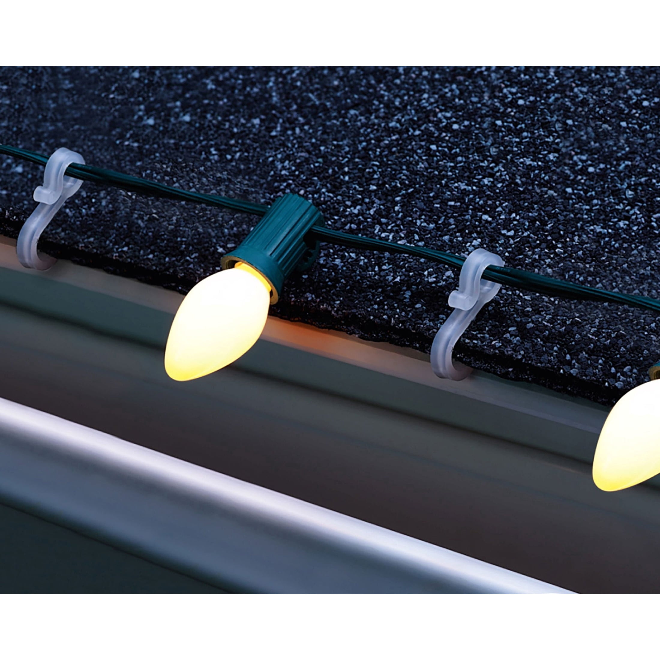 Gutter/Shingle Christmas Light Hooks, Clear, 40 Count, by Holiday Time