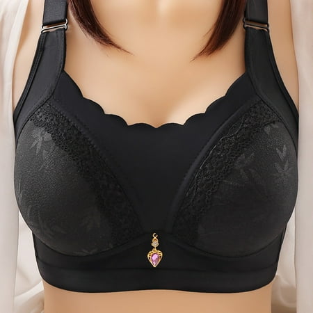 

Danhjin Bras for Women Lace Sexy Comfortable Breathable Anti-exhaust Printing Non-Wired Bra Bralettes for Women with Support - Summer Savings Clearance
