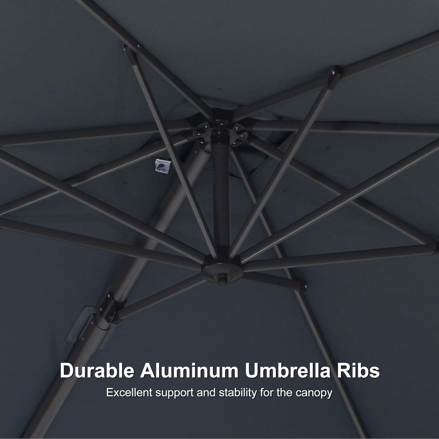 PURPLE LEAF 8' X 8' Patio Umbrella for pool 7' High Offset Cantilever Umbrella for Poolside, 360° Rotation Outdoor Umbrella, Light Grey