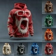 thumbnail image 3 of gcong Men's Christmas Funny Santa Claus 3D Print Casual Hoodie, Novelty Santa Face Sweatshirt with Hood, Christmas Hoodie Men, 3 of 4