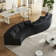 thumbnail image 6 of Modern Curved Corduroy Sectional Sofa for Multi-Spaces (220cm), 6 of 8