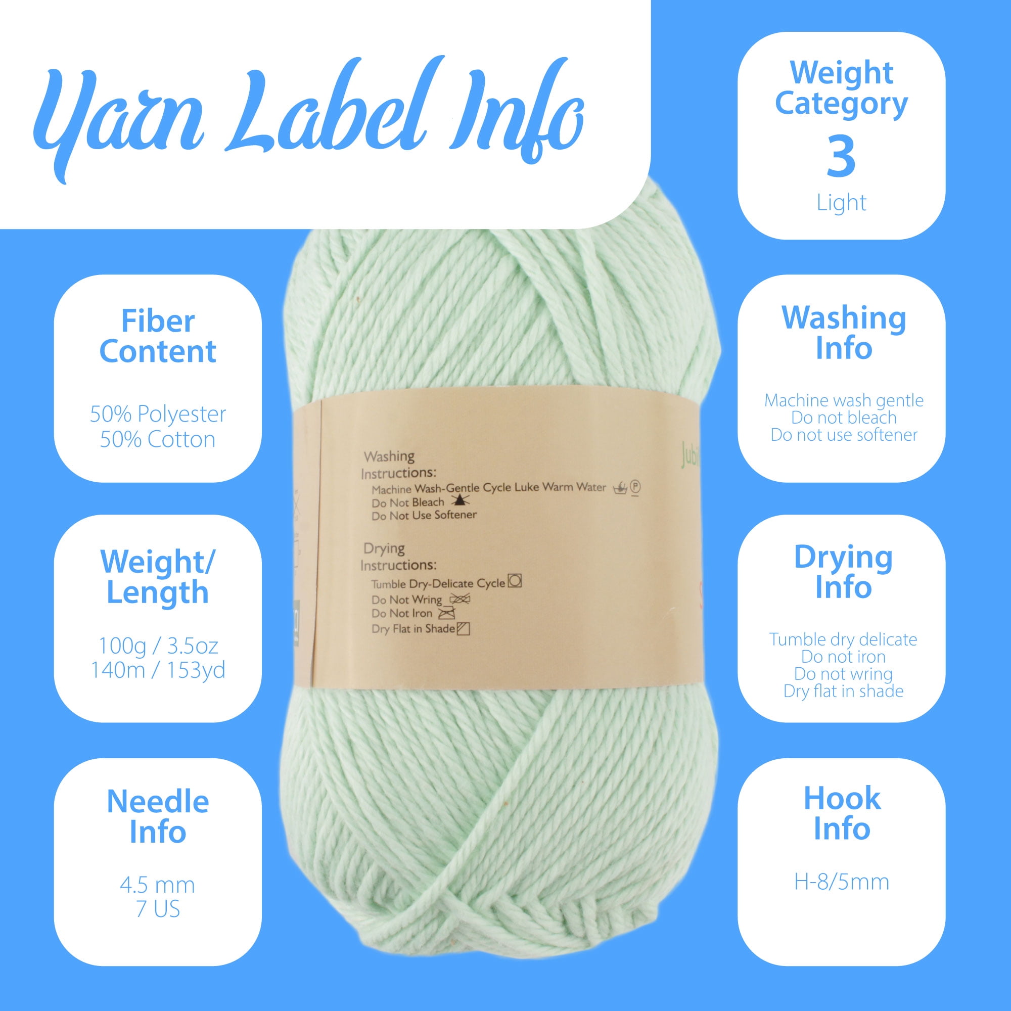 Simply Soft Yarn - 2 Skeins - Artic Blue - Color 107