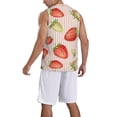 thumbnail image 5 of Easygdp Strawberries Men's Mesh Basketball Jersey Quick Drying Sleeveless Shirts Fitted Muscle Tank Tops Sport Round Neck T-Shirt - 3X-Large, 5 of 9