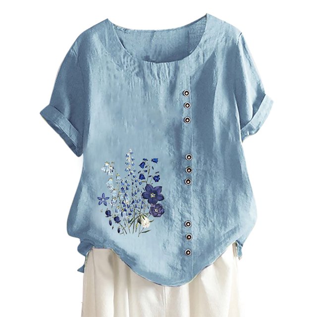 Gibobby Blusas De Manga Larga Para Mujer Mujeres Blouse Tops O Neck Party con estilo T camisa(Azul, S)