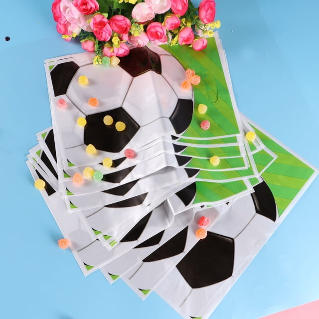 HEALEEP 20Pcs Soccer Ball Print Party Candy Bags Multi Color for Birthday Sports Theme Packaging