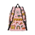 thumbnail image 3 of Daiia Retro 70s Hippie Vintage Canvas Backpack for Men and Women ,Hiking Backpack,Travel Laptop Bag for School,Large Capacity Backpack, 3 of 8