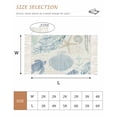 thumbnail image 2 of Blue Coastal Nautical Bathroom Rug 2'x3', Beach Sea Turtle Ocean Coral Starfish Low Profile Front Entryway Rug with Tassels, Woven Cotton Washable Kitchen Mat Carpet for Foyer Bedroom Back Door Decor, 2 of 9
