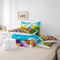 thumbnail image 4 of Erosebridal Easter Eggs Rabbit Bed in a Bag Queen size,Bowknot Botanical Carrot Bedding Queen Size,Fesival Bedroom Decor,Reversible,Ultra Soft,7-Piece, 4 of 5