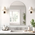 thumbnail image 2 of MAYEERTY 36"x 24" Aluminum Alloy Thin Edge Arched Bathroom Hanging Mirror,Silvery, 2 of 9