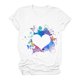 thumbnail image 5 of Gibobby Playera de Manga Corta con Cuello Redondo Mujeres Casual Top Camisas Corazón Impreso Camiseta Manga Corta Suelta Temperamento Camiseta O-cuello Top Camisa(Blanco,CH), 5 of 5