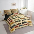thumbnail image 3 of jejeloiu Retro Train 7-Piece Bedding Comforter Set,Steam Engine Theme King Bedding Sets,Colorful Car Bed Sheets For Biye Kids,Breathable Home Decor Reversible, 3 of 8