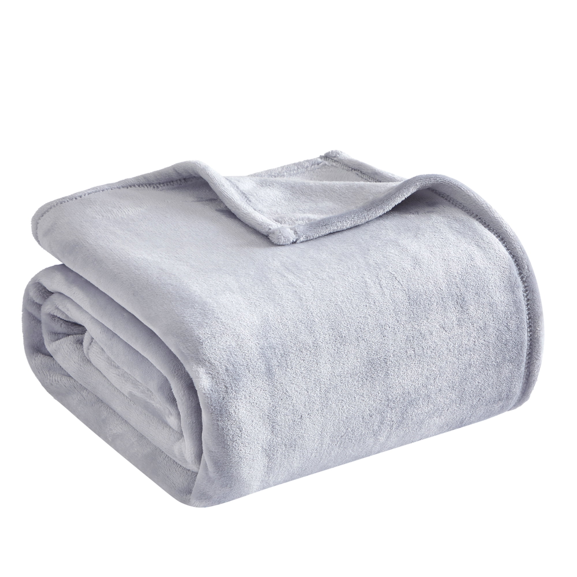 Dearfoams Huge Solid Family Blanket, Grey, 84 x 104 in