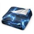 thumbnail image 2 of Kll Fleece Blanket Plush Throw Blanket Blue Lightning,Soft Fuzzy Cozy Flannel Blanket For Couch Sofa Bed.(80"X60"), 2 of 9