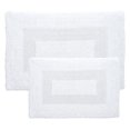 Lavish Home 2-Piece 100% Cotton Reversible Bathroom Rug Set, White ...