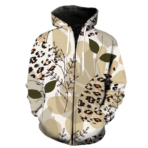 Sudadera con capucha y cremallera con textura abstracta de animales para hombre, primavera, genial, manga larga, para adolescentes, gran oferta 2024, estampado 3D, Harajuku, informal, divertida